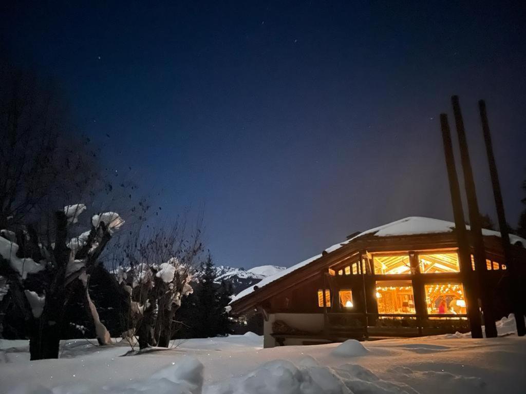 Chalet Javen - 520M2 Avec Piscine Chauffee Et Home Cinema Megeve Luaran gambar